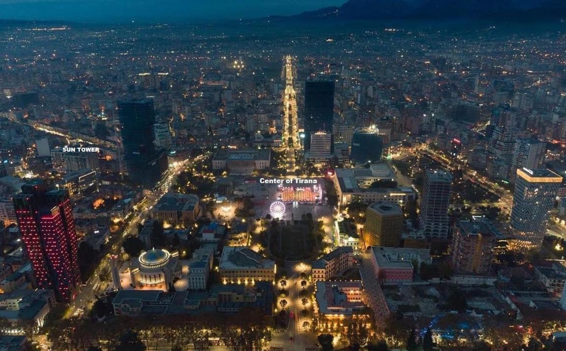Sun Tower Luxury Suite-View From Of Tirana Center Экстерьер фото